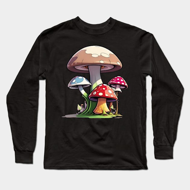 Psychedelic Mushroom vector Long Sleeve T-Shirt by mr.Lenny Loves ...